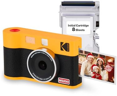 KODAK Mini Shot 2 ERA 4PASS - Fotocamera istantanea 2 in 1, 5,3 x 8,6 cm, colore: Giallo