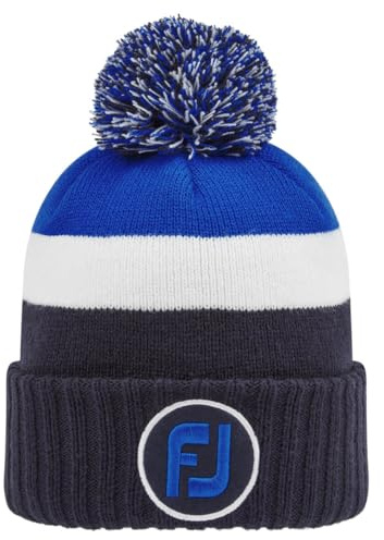 FootJoy Cappello da Uomo con Pompon, Blu Navy/Bianco/Blu, 1 EU