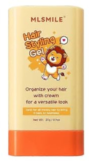 MLSMILE Gel para el cabello para niños, cera de pelo en barra para hombres y mujeres - Gel de peinado, ingredientes seguros, fácil de usar - Perfecto para controlar el cabello rebelde y crear peinados