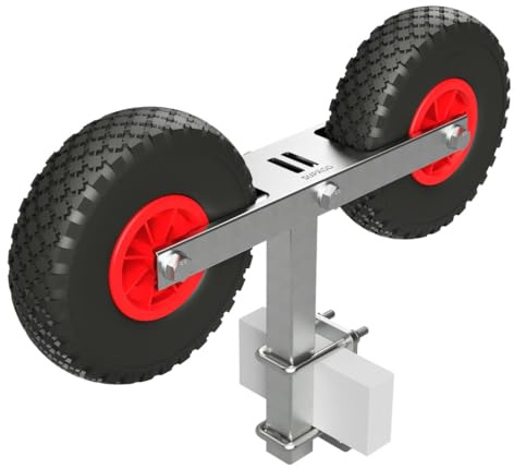 Pendel dubbla hjul rullande enhet båttrailer PU-däck RKDO3-260-PU, Ø 260 mm, svart/röd