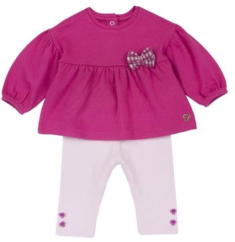 Chicco, Ensemble Bébé Fille avec T-Shirt et Pantalon, en Tissu Doux, Vêtements Bébé Fille 0-24 Mois, Idées de Cadeaux pour la Naissance, Designed in Italy