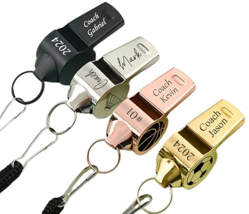 ZZTINGC Personalisierte Pfeifen Aus Edelstahl, Pfeifen Mit Individuellem Textmuster, Dankeschön-Geschenke for Schiedsrichter, Trainer, Lehrer, Geschenke for Saisonende for Trainer