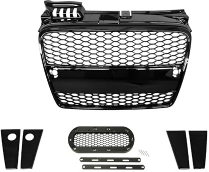 Kompatibel mit A4 B7 Waben Grill Kühlergrill Sport Front Grill Schwarz Glanz 04-09