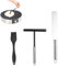 3PCS Distributeurs à Crêpes Inox,Répartiteur de Pâte à Crêpes en Forme de T,Spatule Crepe,Brosse à Huile,Accessoires pour Crêpes pour Cuisine,Crêpe,pour Cuisiner à la Maison Faire des Crêpes des Gaufr