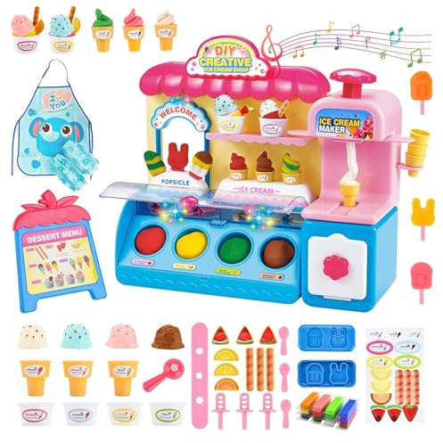 KIMIGO Pate A Modeler pour Enfants,Accessoires en pâte à Modeler,69 Pièces Accessoire Pâte à Jouer pour Enfants avec 36 Pots de Pâte à Jouer,Cadeau pour Garçons et Filles de 3 4 5 6 7 8 Ans
