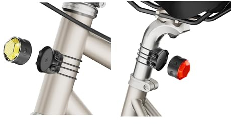 Shapeheart Kit Lumières Avant et Arrière Vélo Magnétiques Détachables | Mini / Pano | Cadre, guidon et tige de selle 12-50 mm | 3 / 6 modes | Autonomie 8 / 20 h | USB-C | Antivol | Weatherproof