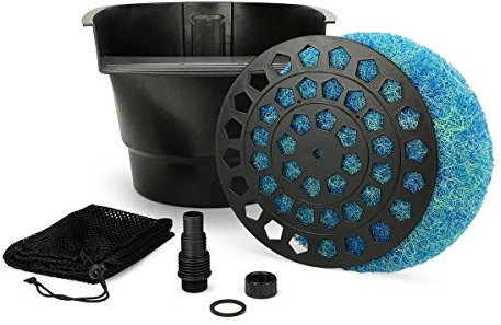 Aquascape Filtro de Estanque y derrame de Cascada, filtración mecánica y biológica eficiente, Compacto | 77020, Negro