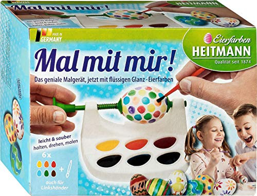 Eierfarben HEITMANN Mal-mit-mir Ostereiermalmaschine, Eierfarben, Kunststoff, Mehrfarbig, 15.5 x 6 x 11 cm