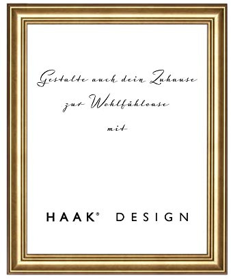 Haak Bilderrahmen mit entspiegeltem Acrylglas (Antireflex) Barockrahmen Luna 59,4x84cm (DIN A1) Blattgold