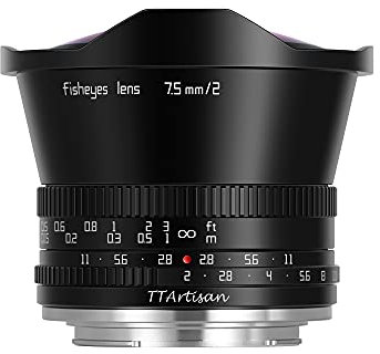 TTARTISAN 7.5mm F2.0 Objetivo de cámara Ojo de pez para Montura Nikon Z APS-C Enfoque Manual (sin Filtro ND)