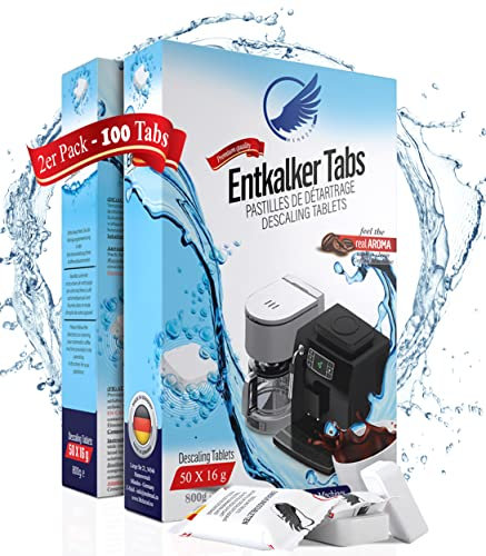 Entkalkungstabletten für Kaffeevollautomaten & Kaffeemaschinen - 100 Tabs XL - kompatibel mit Siemens, Jura, Bosch, Saeco, Tassimo uvm Made in Germany