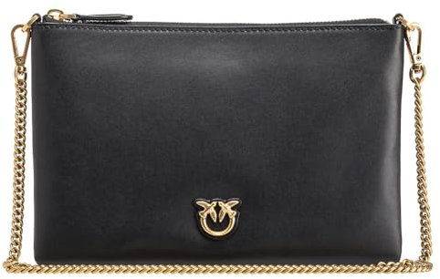 Borsa a tracolla pinko flat classic - pelle nero - uni