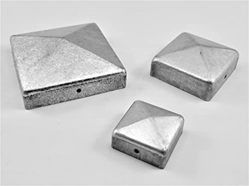 Lot de 3 capuchons en métal galvanisé 80 x 80 mm