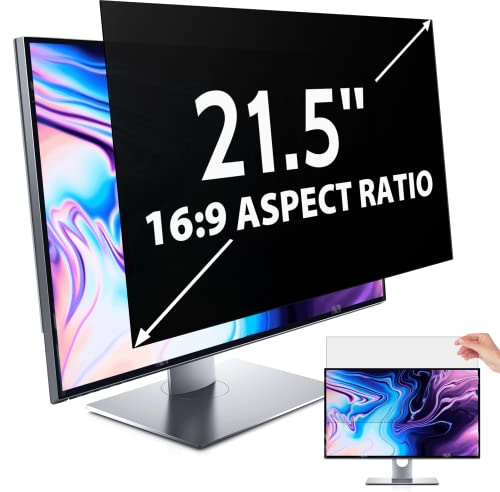 IPROKKO 21.5 Inch Computer Privacy Screen Filter for 16:9 Aspect Ratio, Anti Blue Light Glare Removable 21.5 in Privacy Screen Protective Film