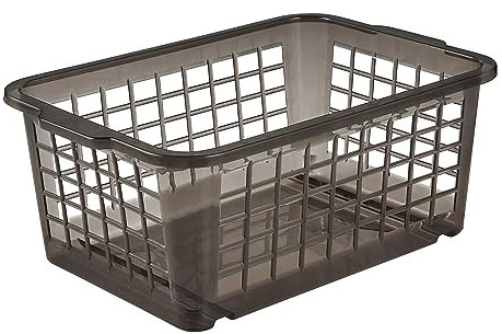 keeeper Cesta Portaoggetti, Plastica Resistente (PP), 2,8 L, 25 x 17 x 10 cm, Fred, Crystal Grey (Grigio)