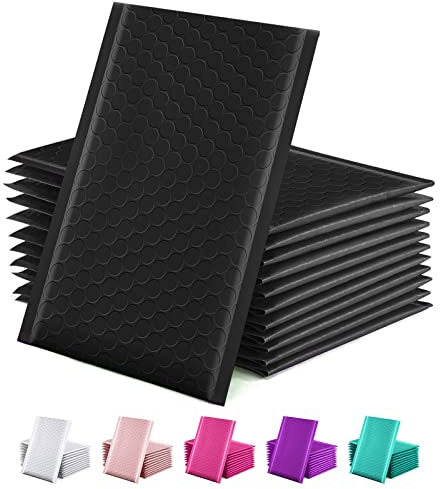 GSSUSA 100 Pack Bubble Mailers 6x10 Inches Bubble Mailer Usable Size 6x9 Envelopes Small Packaging Mailing Envelope Bags Shipping Bag Bulk Pack Self Seal Package Mail Packing Business Supplies, Black