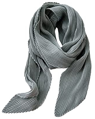 ANIDL Bufandas cuadradas pequeñas de algodón de cáñamo de color sólido arrugado, Pañuelo Bufanda de seda para mujer de cuatro estaciones, Gris, Talla única