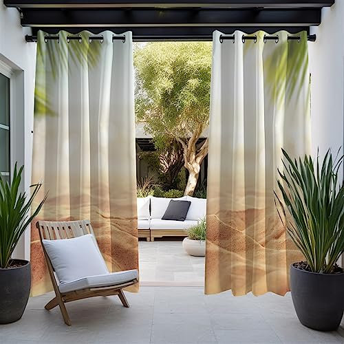 BESTORI Outdoor Vorhang Wetterfest, Wasserdicht Sichtschutz 3D Outdoor Gardine mit Ösen Blickdicht UVschutz Sonnenschutz Vorhang für Balkon Garten Patio, 1 Stück, 264x160cm