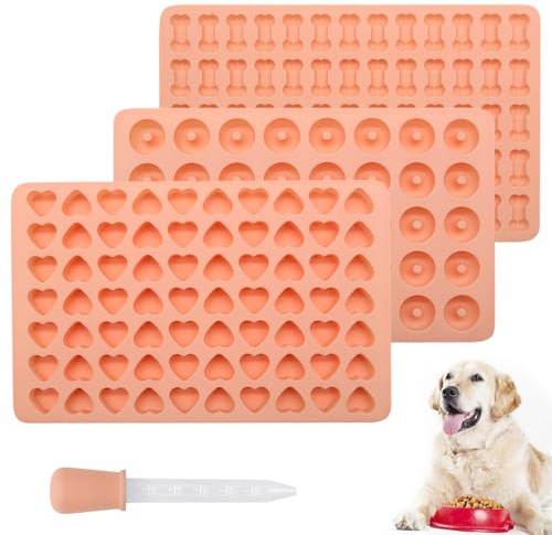 HDKAJL Bakmatta för hundgodis, 3 stycken bakmattor för hundgodis, silikonbakform hundkex, bakunderlägg för bakplåt, silikonformar för muffin cupcake sötsaker gör-det-själv hundkex bakmatta