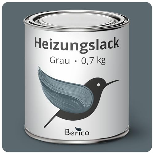 Berico Heizkörperlack - 0,7 Kg - Grau - BE 400 Heizungslack, Heizungsfarbe, Heizkörperfarbe, Acryllack