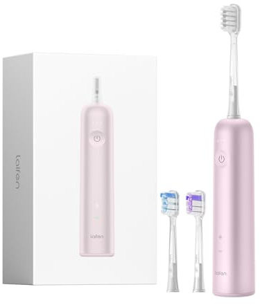 Laifen Wave Spazzolino Elettrico, Oscillante e Vibrazione Spazzolino Elettrico Sonico per Adulti con 3 Testine, IPX7, Impermeabile, Magnetico, Ricaricabile, Spazzolino da Viaggio (Alluminio Rosa)