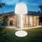 B.K.Licht - Mini LED Tischlampe kabellos IP44 mit Touch, stufenlos dimmbar, Akku & Lichtquelle tauschbar, Nachttischlampe, Dekolampe, LED Lampe, Akku Tischleuchte, Outdoor, 8x20 cm (DxH), Weiß