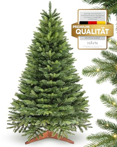 Håvn® Premium Künstlicher Weihnachtsbaum (180cm Nordlys) | Naturgetreue Optik, Dichte Zweige, inkl. Holzständer & Aufbewahrungstasche – Hochwertiger Tannenbaum