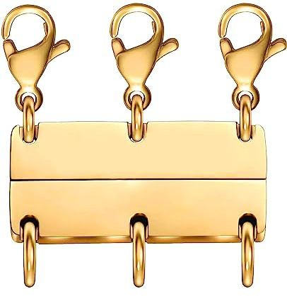 Clysoru Necklace Layering Clasps and Closures for Women Gold and Silver Multiple for Layered Separator Beads Chain Extender Necklaces Bracelet Safety Jewelry Clasp