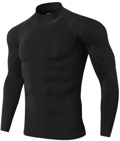 Fjquamitix Canottiera termica da uomo, calda, traspirante, a maniche lunghe, invernale, biancheria intima da sci, flessibile, morbida, termica, per sport all'aria aperta