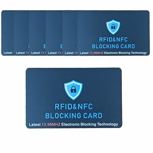 YTLSDHF 6 Pack Anti-Theft NFC Blocker Contactless Slim RFID Blocking Cards for Wallets, RFID Blocking Card, Protect Credit Cards and Personal Information During Travel and Daily Commute, Black