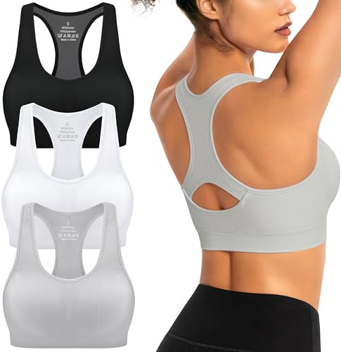 AENLLEY Seamless Wireless Racerback High Impact Sports Bras Women, Yoga Gym Activewear