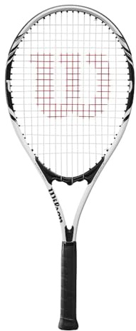 Wilson Federer 110 Tennis Racket, White & Black