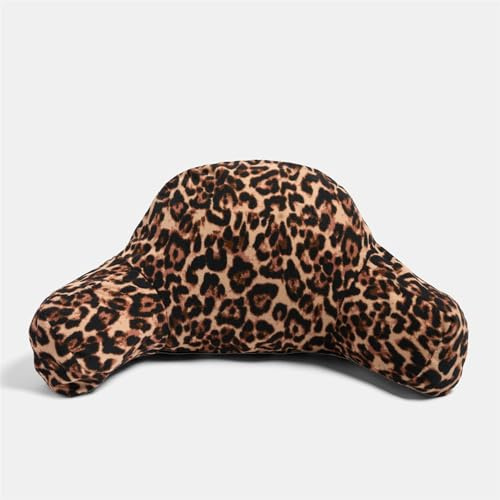 OHS Leopard Print Inflatable Cuddle Cushion, Gifts for Women Reading Pillow for Bed Adult with Microfibre Cover Sun Lounger Back Support Cushion with Arms Sofa Poolside Beach Lounge Travel Cushion