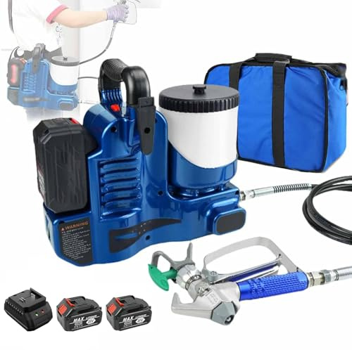 Pulverizador de pintura eléctrico inalámbrico con control de 6 niveles, capacidad de 1,2 L, manguera ajustable de 1,8 m, mango ergonómico para un uso fácil