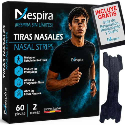 PACK PREMIUM 60 Tiras Nasales Antirronquidos – Nasal Strips Hipoalergénicas para Dormir Mejor, Reducir Ronquidos, Aliviar la Congestión por Alergia o Resfriado y Mejorar (60 Tiras Negras)