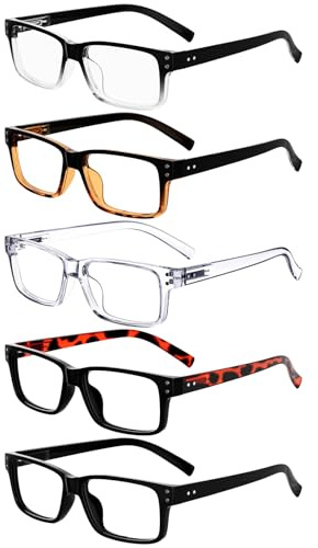 Eyekepper 1.75 Reading Glasses Men, Readers for Women, 5 Color Multi Pack | Classic Mens Womens Reader Eyeglasses, Retro Cheaters, All-Day Comfort Spring Hinges, Scratch Resistant for Work/Crafts