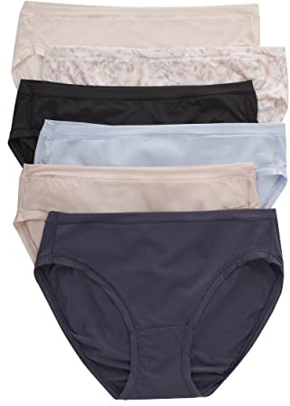 Hanes Women's Comfort Flex Fit Microfiber Bikini Panty (Pack of 6), Assorted, Small