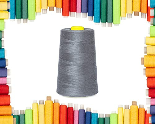 Rohans Overlock Filo da 40/2 (120), 4570 metri, coni di filo per macchina da cucire, multicolore, 100% poliestere (grigio medio, 1)