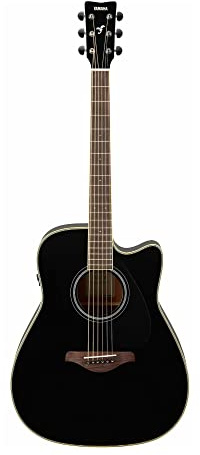 Yamaha FGC-TA Dreadnought Cutaway Transacoustic Guitar w/ Chorus and Reverb, Black