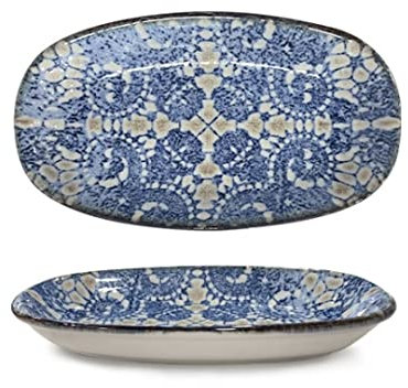 Platos Bluet - Envio 24h - Porcelana Resistente - Platos de Diseño - Enviado por Cosecha Privada (Fuente Oval, 25)