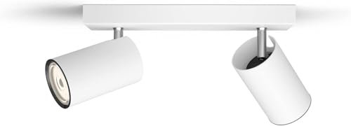 Philips, Barra de iluminación Kosipo con 2 Focos para bombilla GU10, Blanco