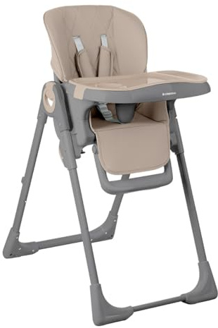 Kikkaboo comodo seggiolone regolabile altezza cintura doppio vassoio pieghevole, colorazione:beige