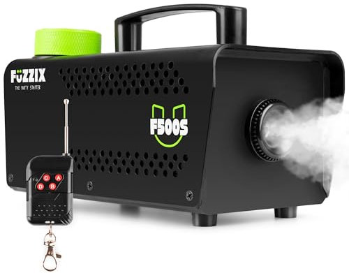 Fuzzix F500S Nebelmaschine Mini mit Funk-Fernbedienung, Nebelmaschine Halloween, 500 Watt Rauchmaschine, Fog Machine, Fogger, Smoke Machine Party, Hochzeiten, Bars