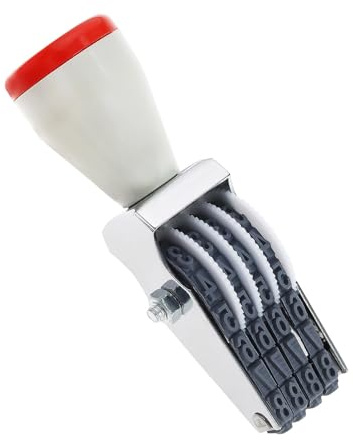 eMagTech 4 Digits Adjustable Number Stamp Roller Symbol Office Date Stamp Digital Rubber Stamp Rubber Creative Rolling Wheel Stamp Gray Black