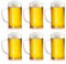 ZEAYEA Set of 6 Plastic Beer Mug, 16 oz / 470 ml Acrylic Drinking Cups with Handle, Clear Reusable Beer Stein Glasses for Party Bar Home Hotel Whiskey Juice Cocktail Beverages