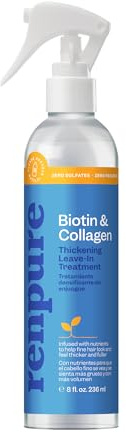 Renpure Biotin & Collagen Leave-In Conditioner Treatment, For a Fuller, Thicker Look That Shines, Biotin Hair Spray Leave In Conditioner For Fine, Thin or Limp Hair, Vitamin B7, Collagen - 8 Fl Oz