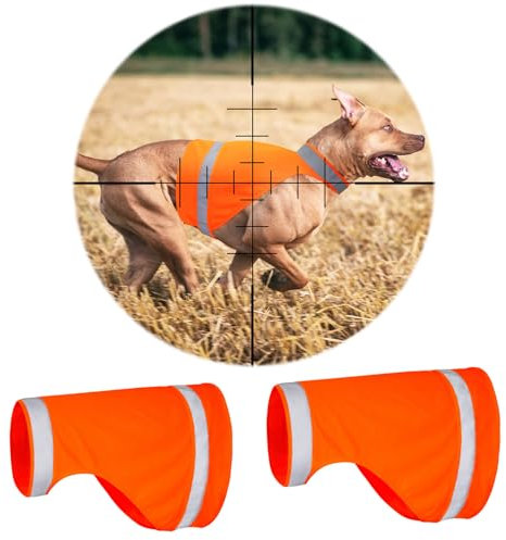 Pack of 2 Blaze Orange Dog Vest, Reflective Vest for Hunting, High Visibility Safety Vest, Soft & Adjustable Reflective Dog Jacket for Walking Hunting Vest - S