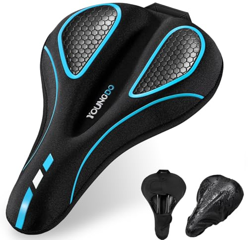 YOUNGDO Coprisella Bici Gel, Copri Sella Sellino Bici in Gel, Morbido e Confortevole, con Copertura Impermeabile, per Bici da città, Bici da strada, MTB, E-Bike
