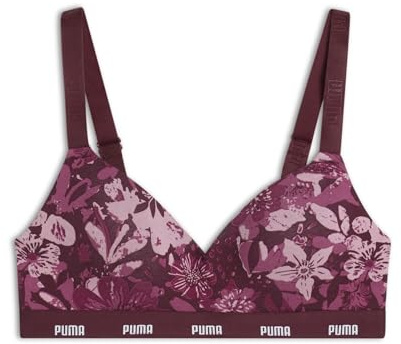 PUMA Top 1P Stampato da Donna, Rubino Combo, S