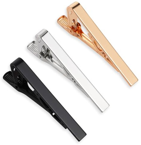 Qianyu 6 Stück Männer Metall Krawattenklammer Schwarz Silber Gold Herren Krawattennadel Geeignet für Regelmäßige Krawatten Hochzeitstag Business Vatertag Geschenke